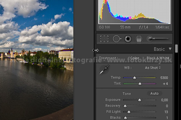 Zmena citlivosti nástrojov v programe Adobe Photoshop Lightroom 3